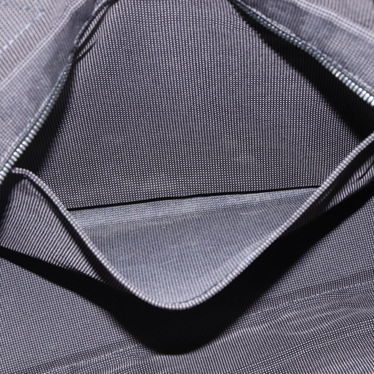 HERMES Her Line Tote MM Hand Bag Canvas Gray Silver Auth 172058