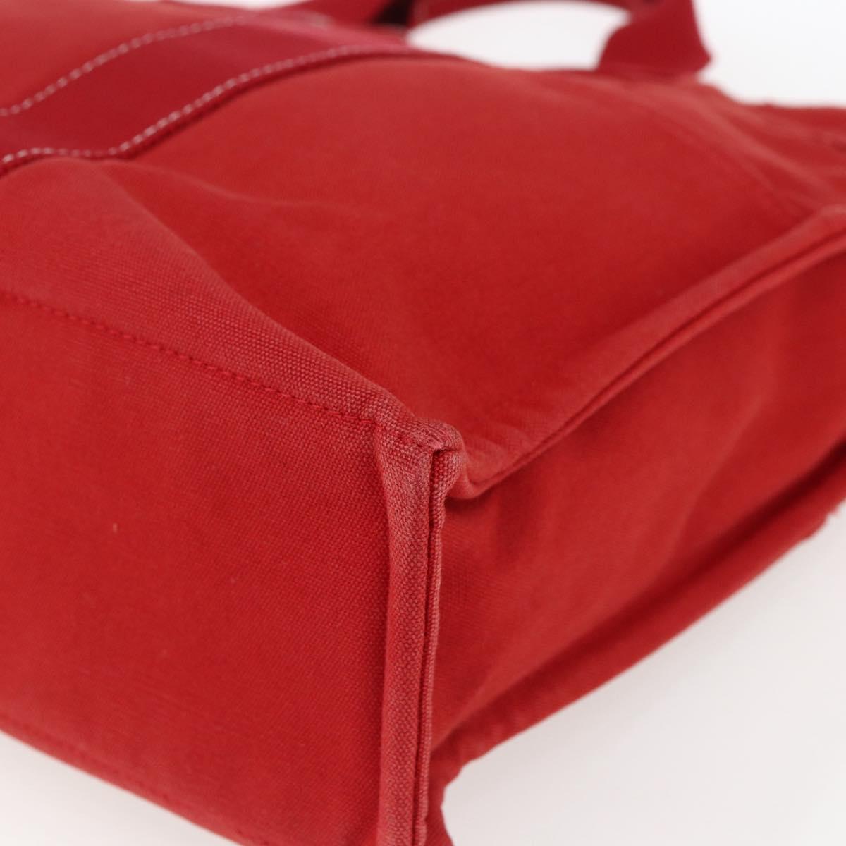 HERMES Fourre Tout MM Hand Bag Canvas Red Silver Auth 172059