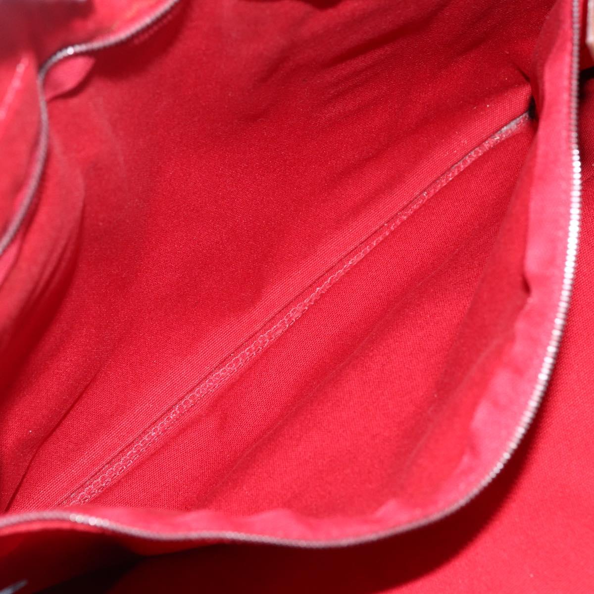 HERMES Fourre Tout MM Hand Bag Canvas Red Silver Auth 172059