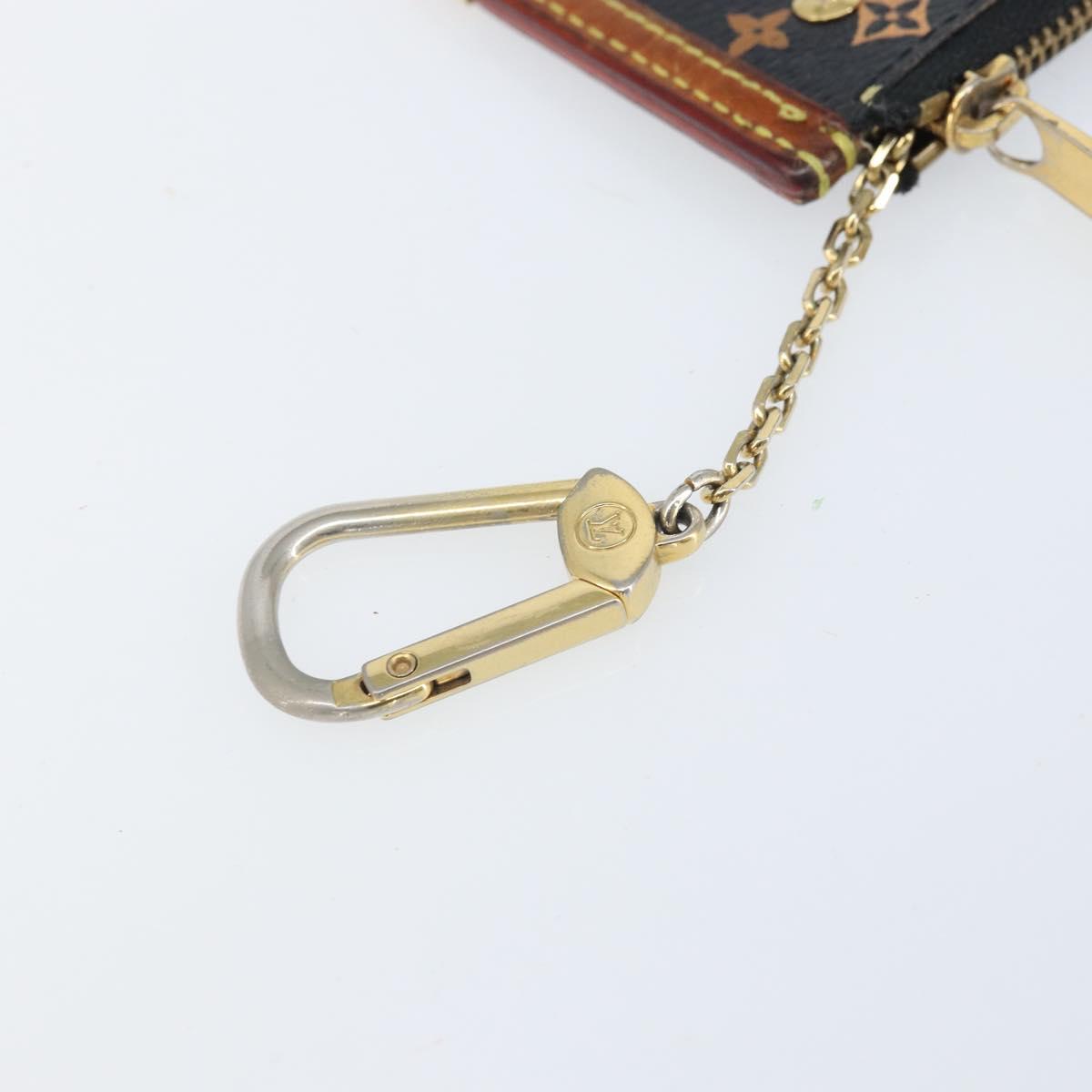 LOUIS VUITTON Multicolor Pochette Cles Coin Purse Black M13664 LV Auth 172076