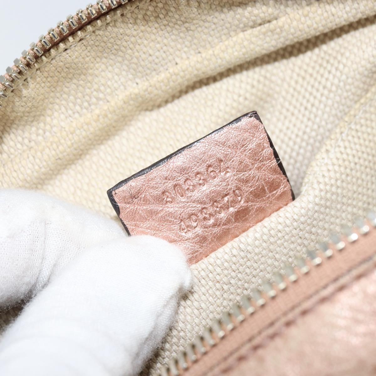 GUCCI Shoulder Bag Leather Pink Gold 308364 Auth 172086A
