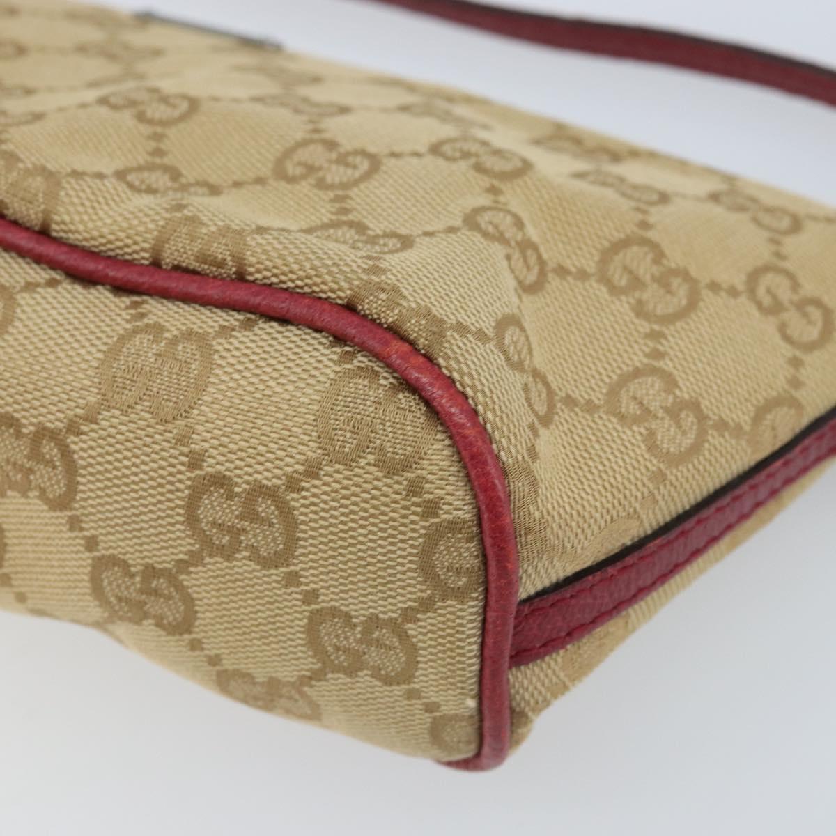 GUCCI GG Canvas Hand Bag Beige Silver 07198 Auth 172088