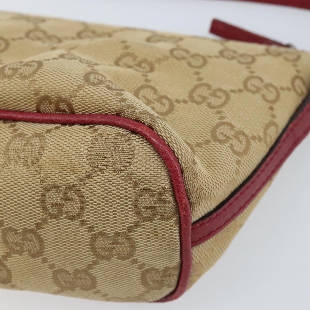 GUCCI GG Canvas Hand Bag Beige Silver 07198 Auth 172088