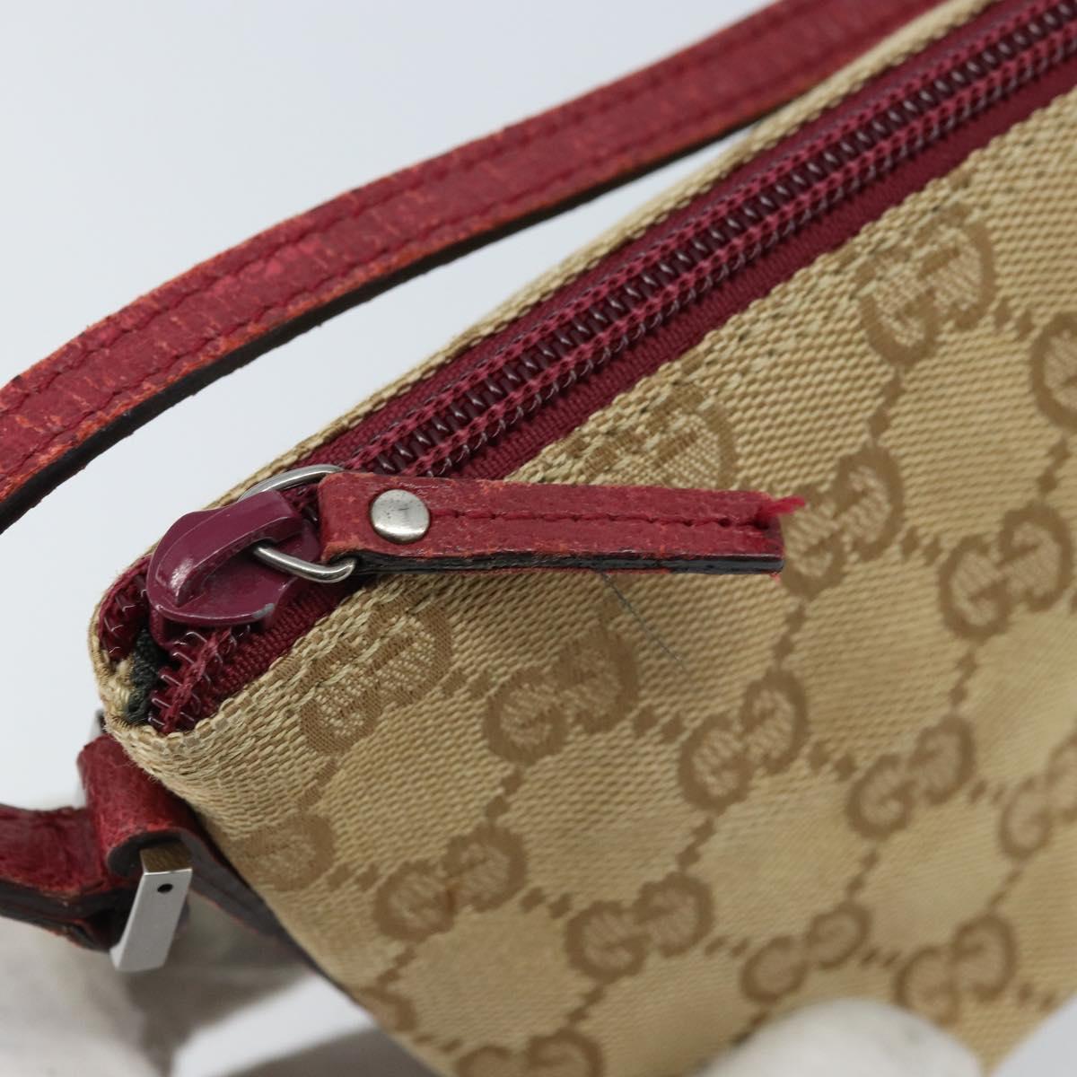 GUCCI GG Canvas Hand Bag Beige Silver 07198 Auth 172088