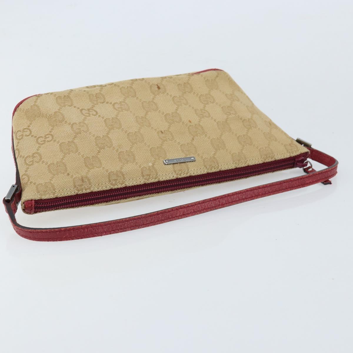 GUCCI GG Canvas Hand Bag Beige Silver 07198 Auth 172088