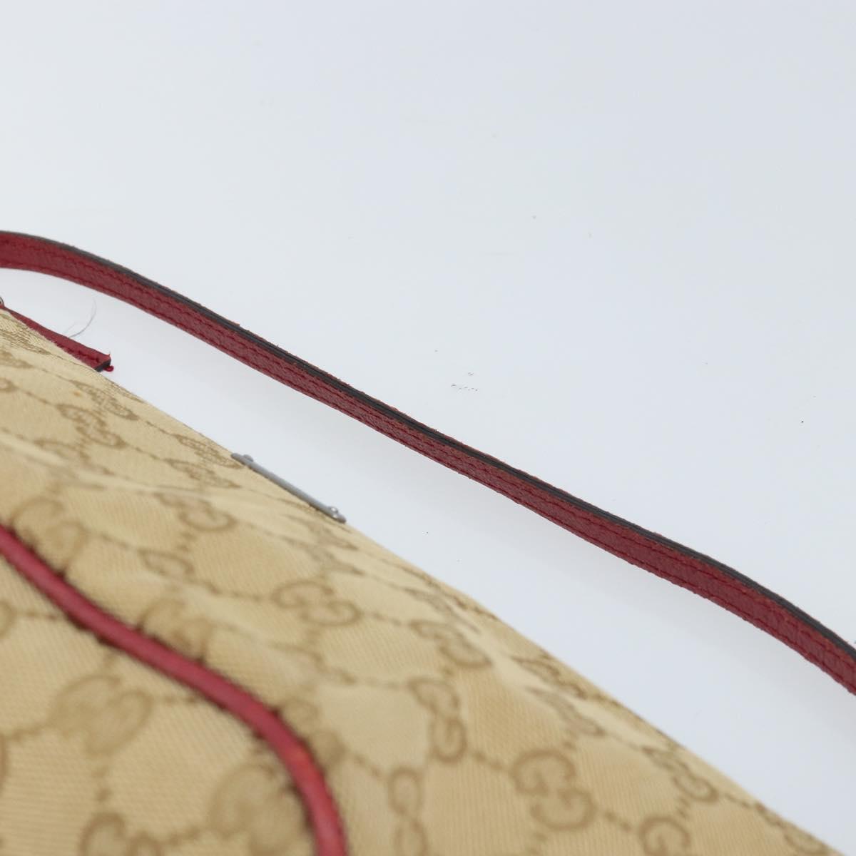 GUCCI GG Canvas Hand Bag Beige Silver 07198 Auth 172088