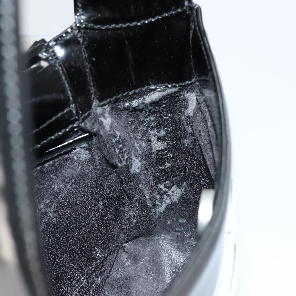 GUCCI Hand Bag Patent leather Black Silver 007 2046 0249 Auth 172096