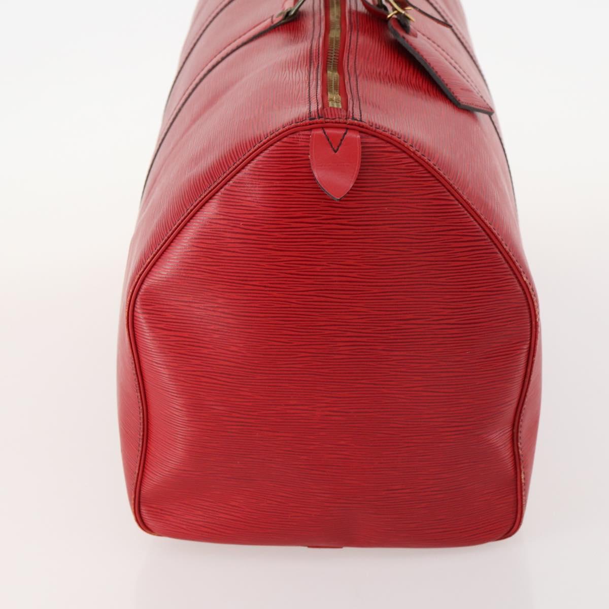 LOUIS VUITTON Epi Keepall 55 Boston Bag Red M42957 LV Auth 172098A
