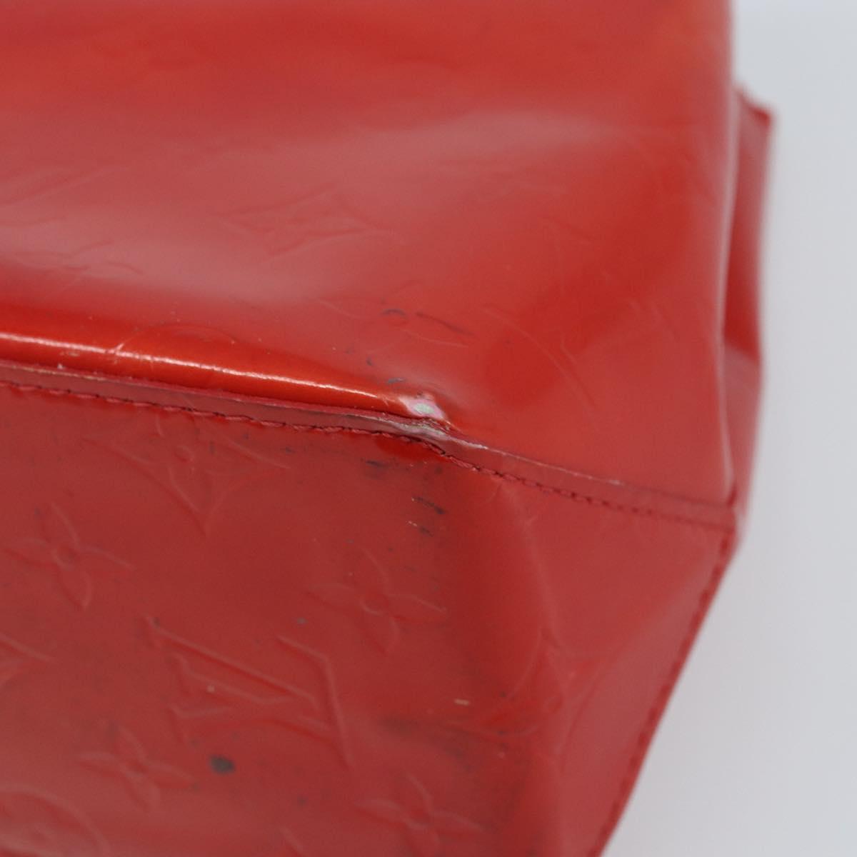 LOUIS VUITTON Monogram Vernis Reade PM Hand Bag Red Rouge M91088 LV Auth 172108