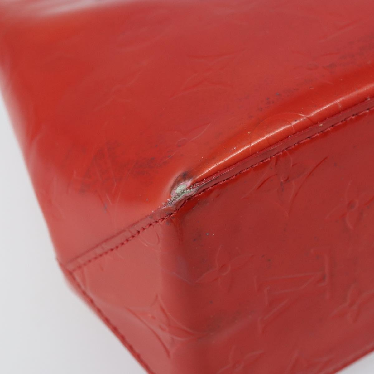 LOUIS VUITTON Monogram Vernis Reade PM Hand Bag Red Rouge M91088 LV Auth 172108