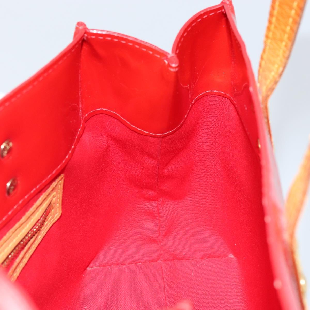 LOUIS VUITTON Monogram Vernis Reade PM Hand Bag Red Rouge M91088 LV Auth 172108