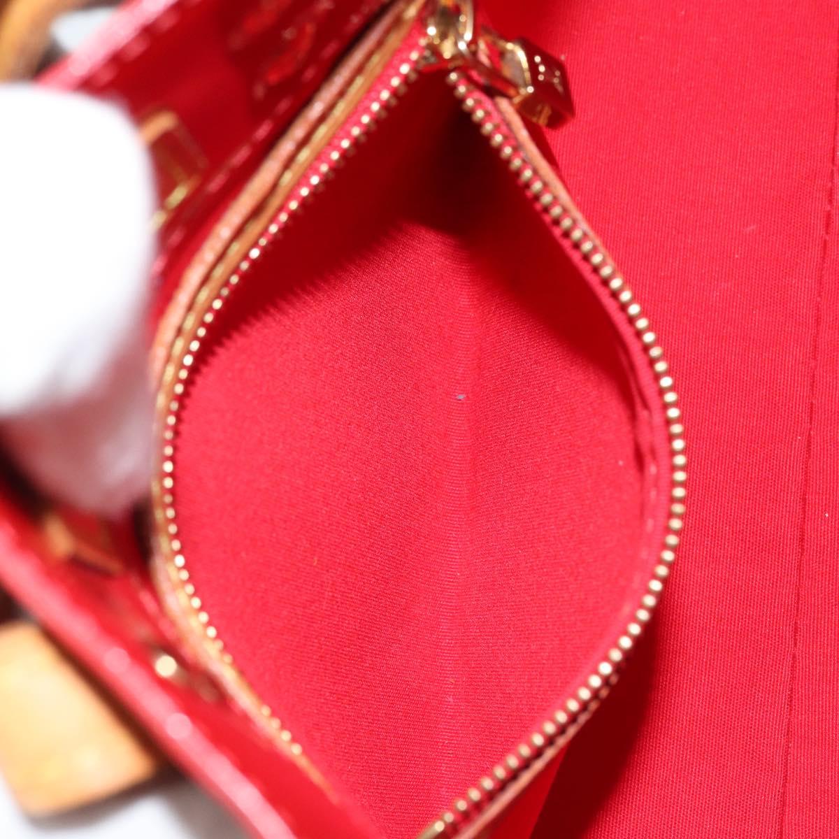 LOUIS VUITTON Monogram Vernis Reade PM Hand Bag Red Rouge M91088 LV Auth 172108
