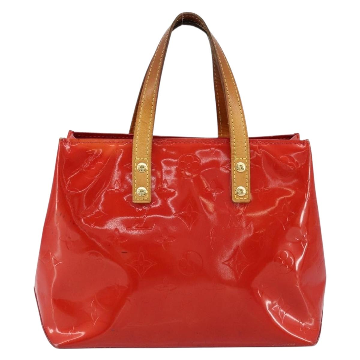 LOUIS VUITTON Monogram Vernis Reade PM Hand Bag Red Rouge M91088 LV Auth 172108