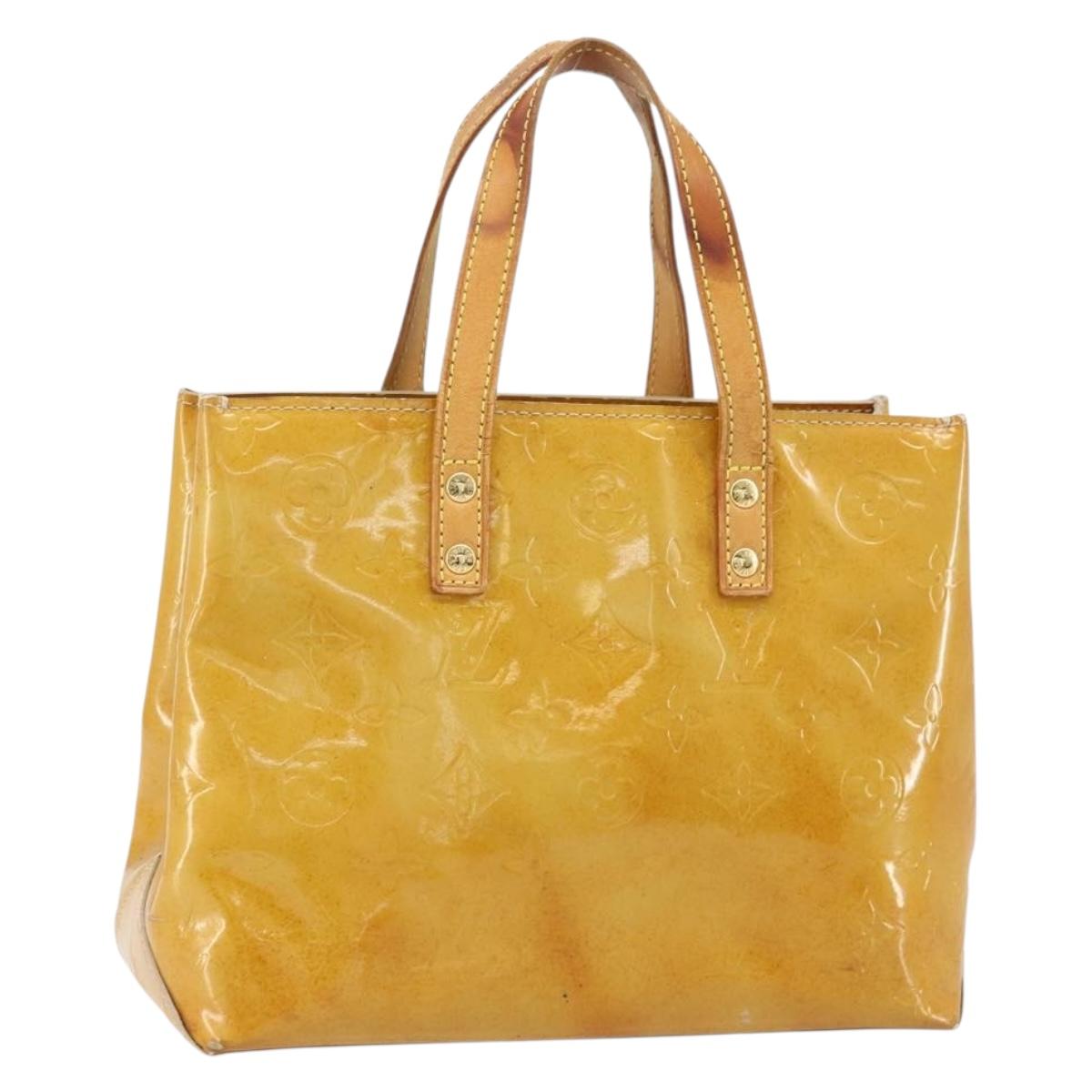 LOUIS VUITTON Monogram Vernis Reade PM Hand Bag Beige M91334 LV Auth 172109