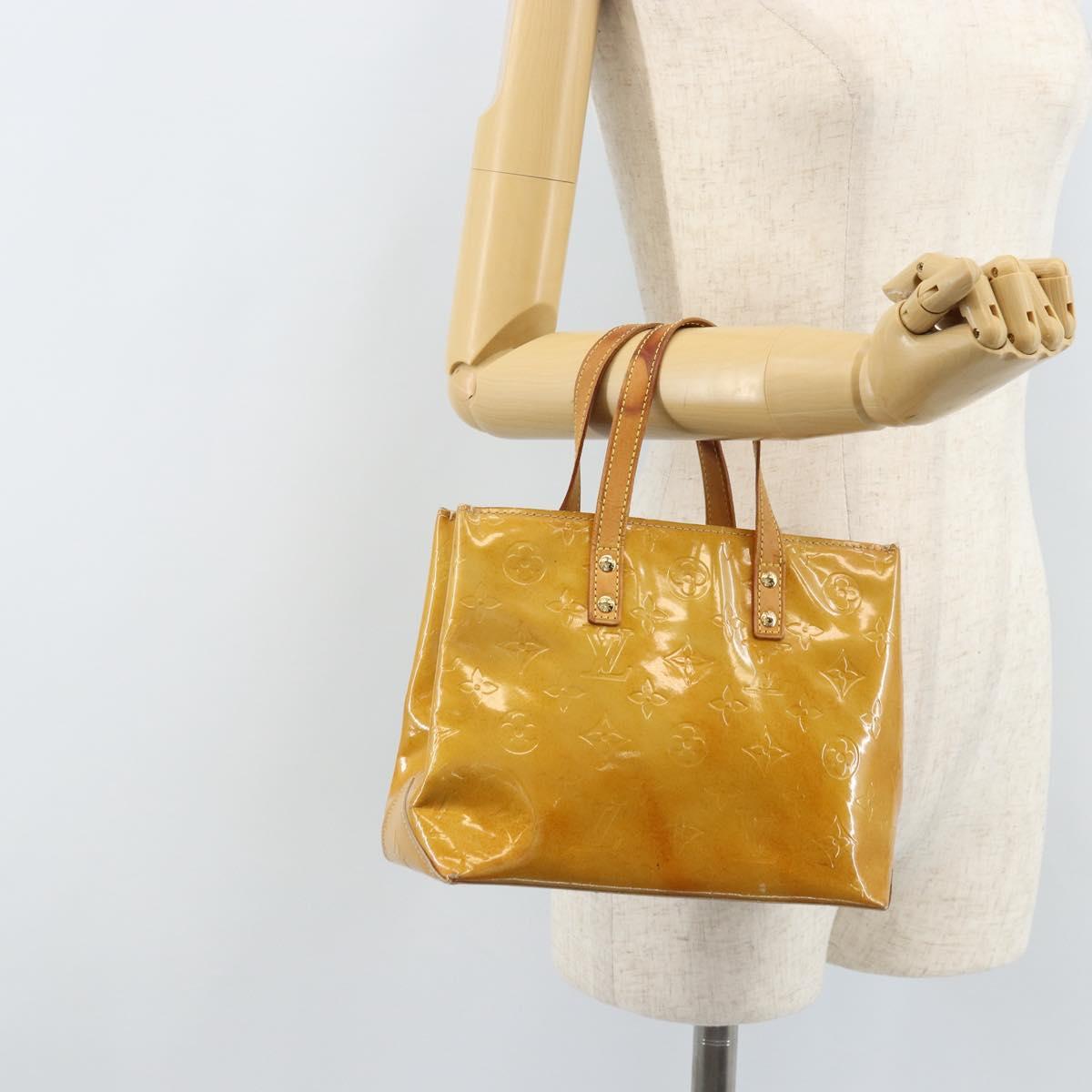 LOUIS VUITTON Monogram Vernis Reade PM Hand Bag Beige M91334 LV Auth 172109