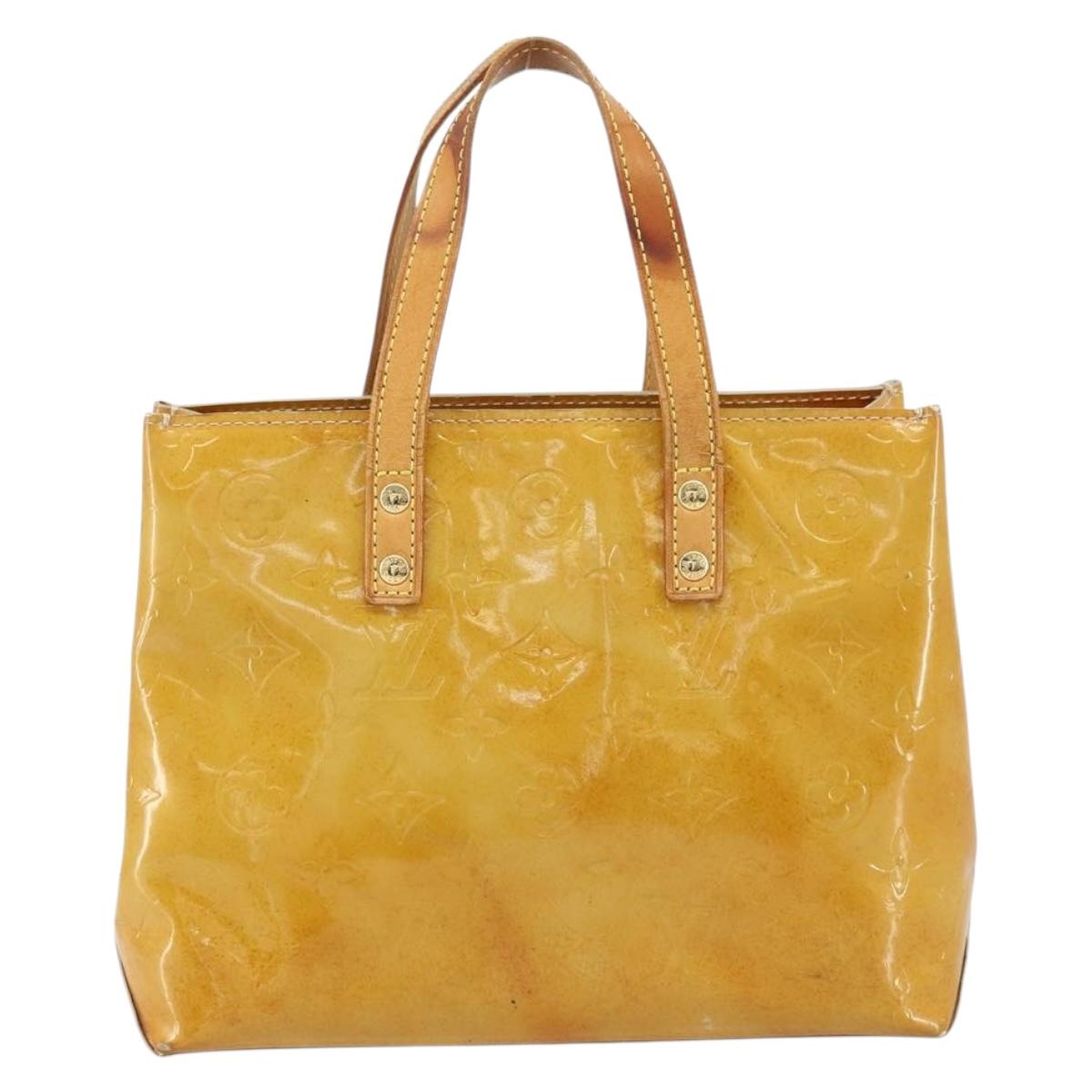 LOUIS VUITTON Monogram Vernis Reade PM Hand Bag Beige M91334 LV Auth 172109