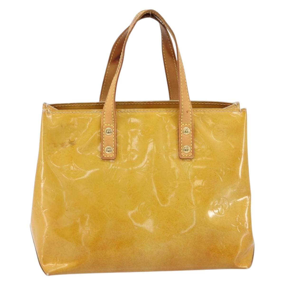 LOUIS VUITTON Monogram Vernis Reade PM Hand Bag Beige M91334 LV Auth 172109