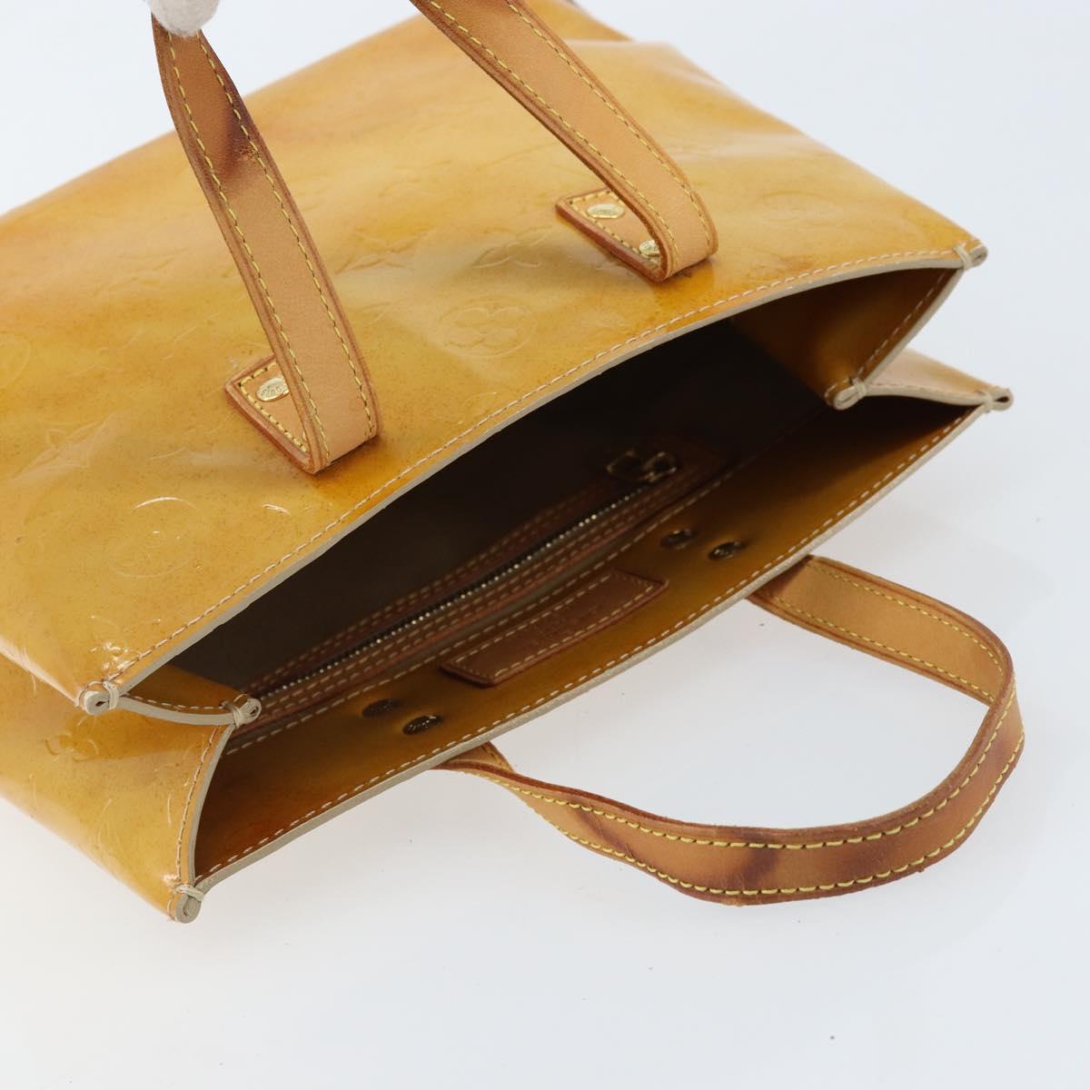 LOUIS VUITTON Monogram Vernis Reade PM Hand Bag Beige M91334 LV Auth 172109