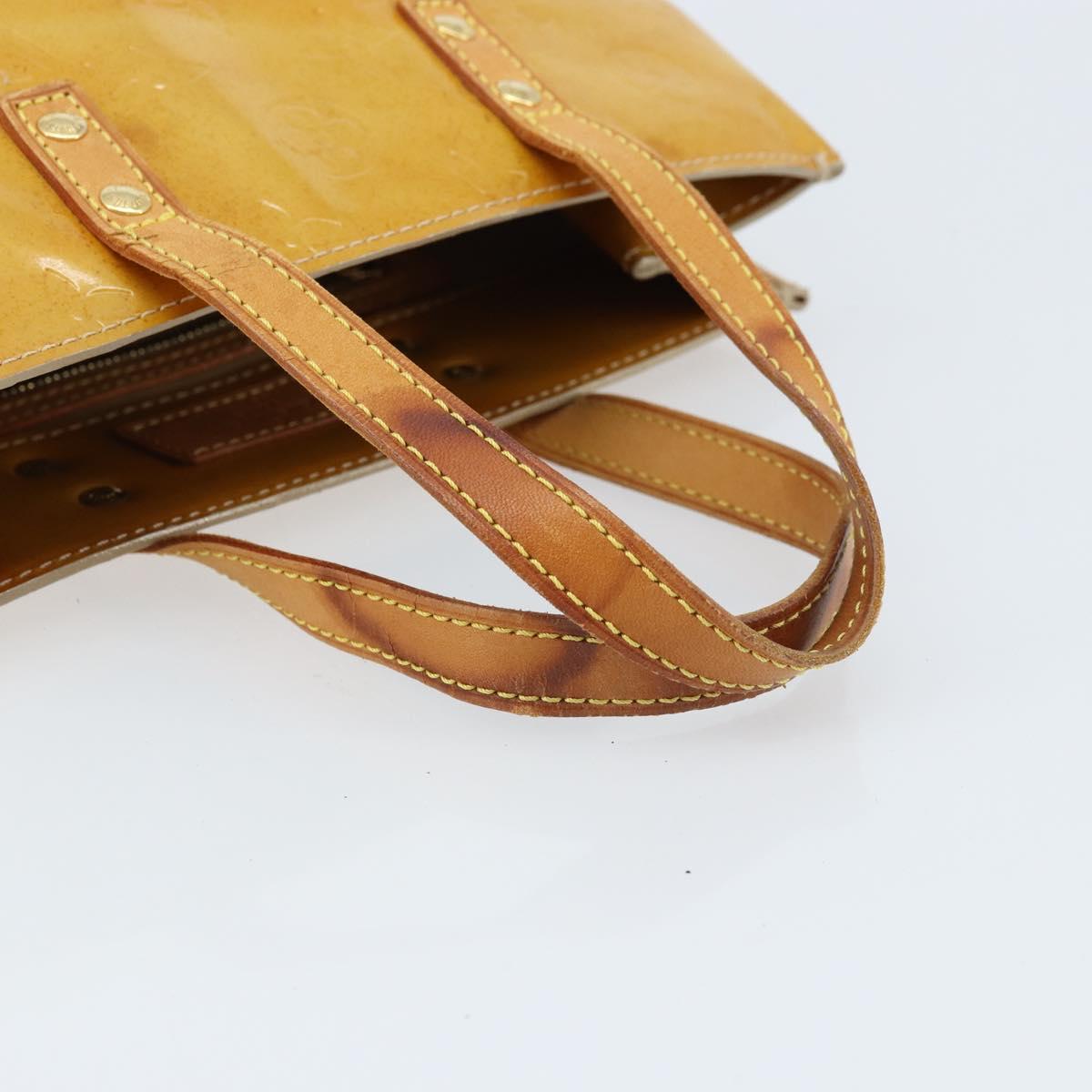 LOUIS VUITTON Monogram Vernis Reade PM Hand Bag Beige M91334 LV Auth 172109