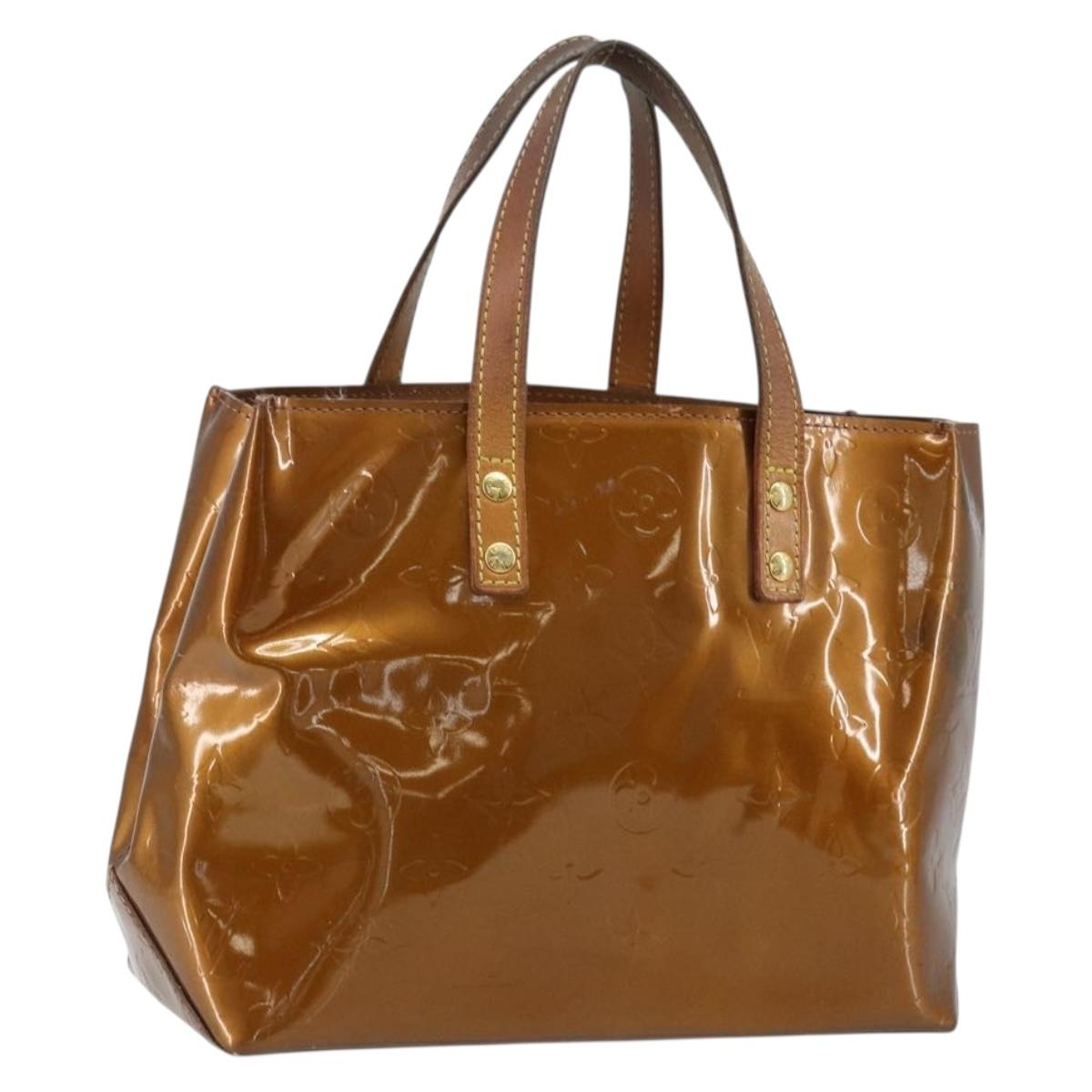 LOUIS VUITTON Monogram Vernis Reade PM Hand Bag Bronze M91146 LV Auth 172114