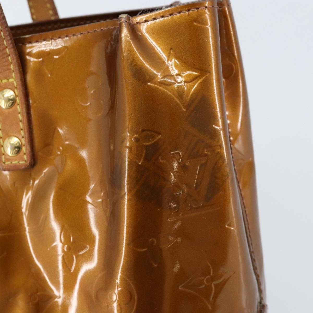 LOUIS VUITTON Monogram Vernis Reade PM Hand Bag Bronze M91146 LV Auth 172114