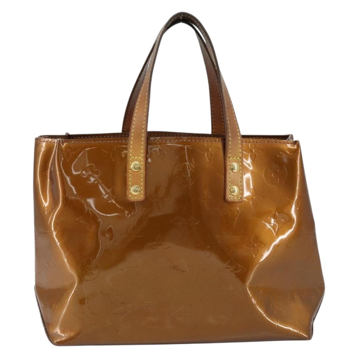 LOUIS VUITTON Monogram Vernis Reade PM Hand Bag Bronze M91146 LV Auth 172114