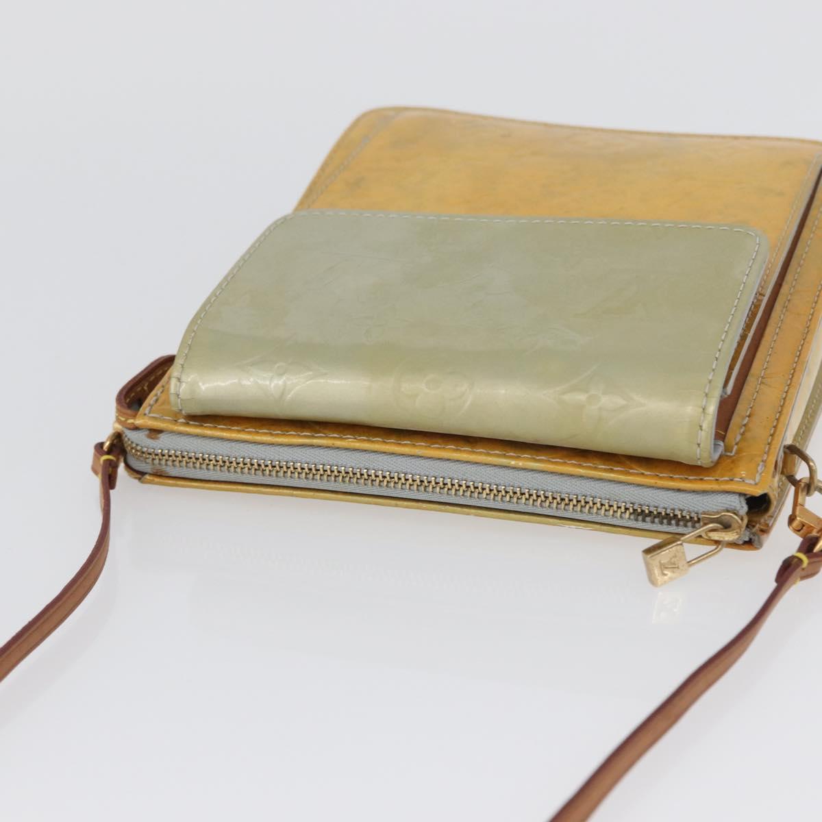 LOUIS VUITTON Monogram Vernis Motto Accessory Pouch Gris M91030 LV Auth 172116