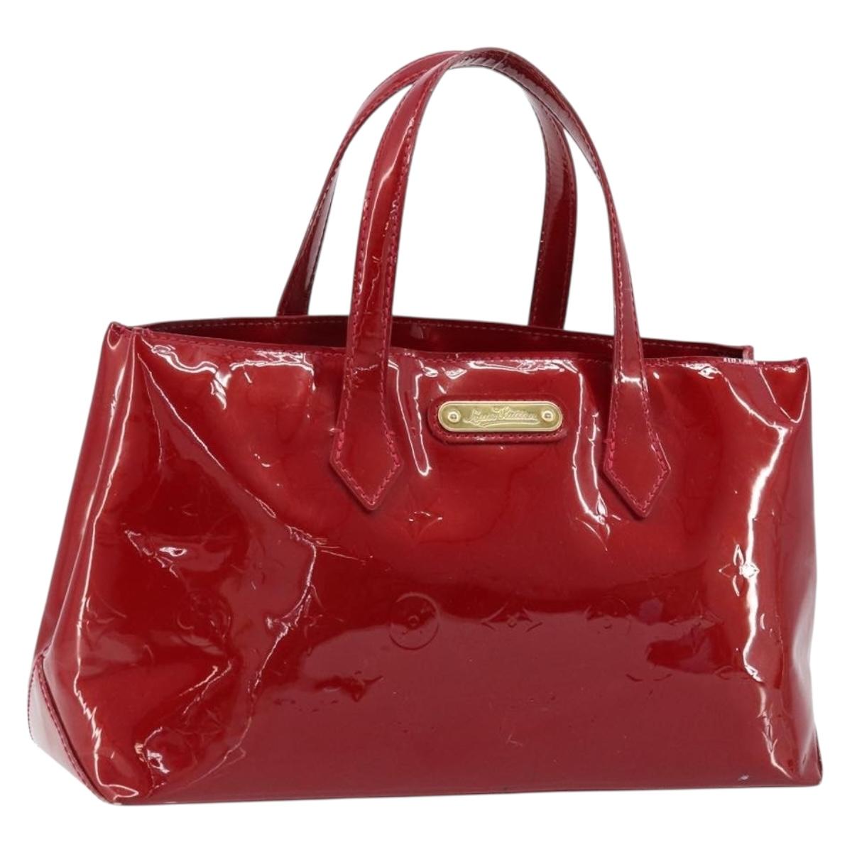 LOUIS VUITTON Monogram Vernis Wilshire PM Bag Pomme D'amour M93642 Auth 172117