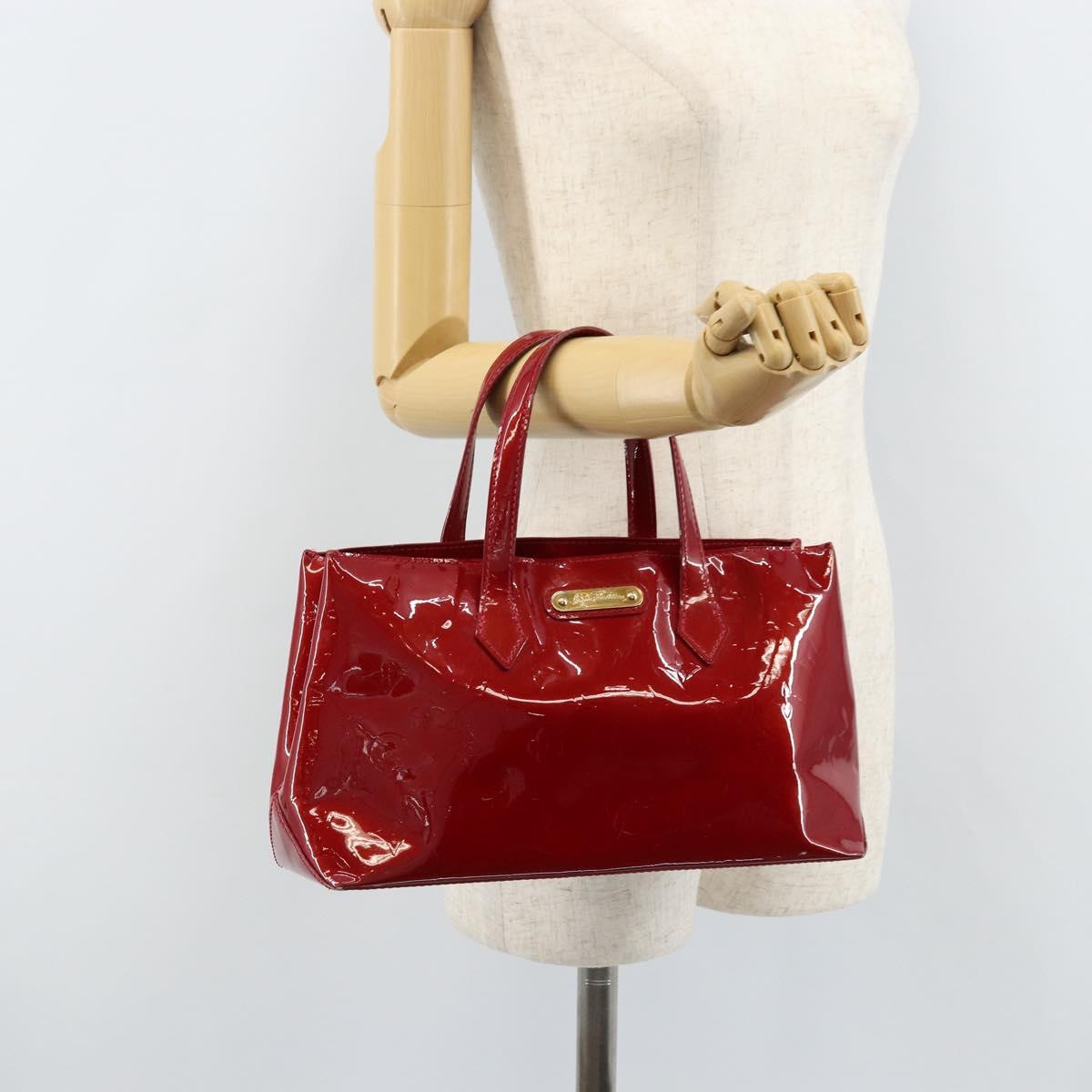 LOUIS VUITTON Monogram Vernis Wilshire PM Bag Pomme D'amour M93642 Auth 172117