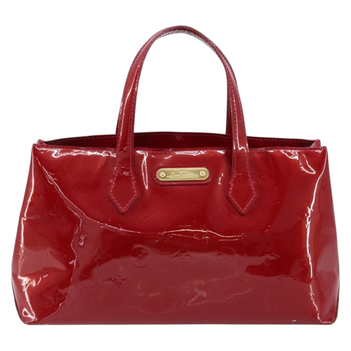 LOUIS VUITTON Monogram Vernis Wilshire PM Bag Pomme D'amour M93642 Auth 172117