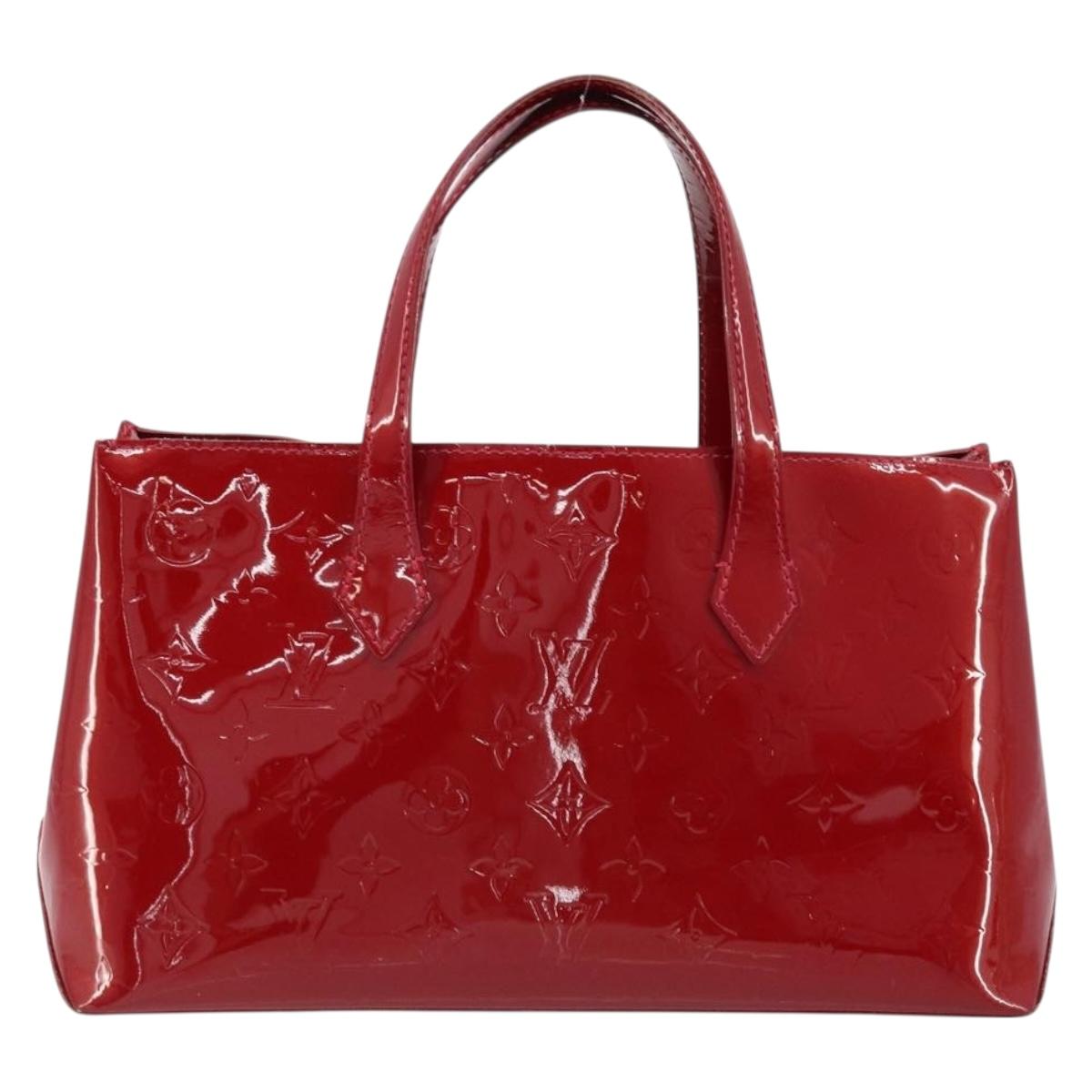 LOUIS VUITTON Monogram Vernis Wilshire PM Bag Pomme D'amour M93642 Auth 172117