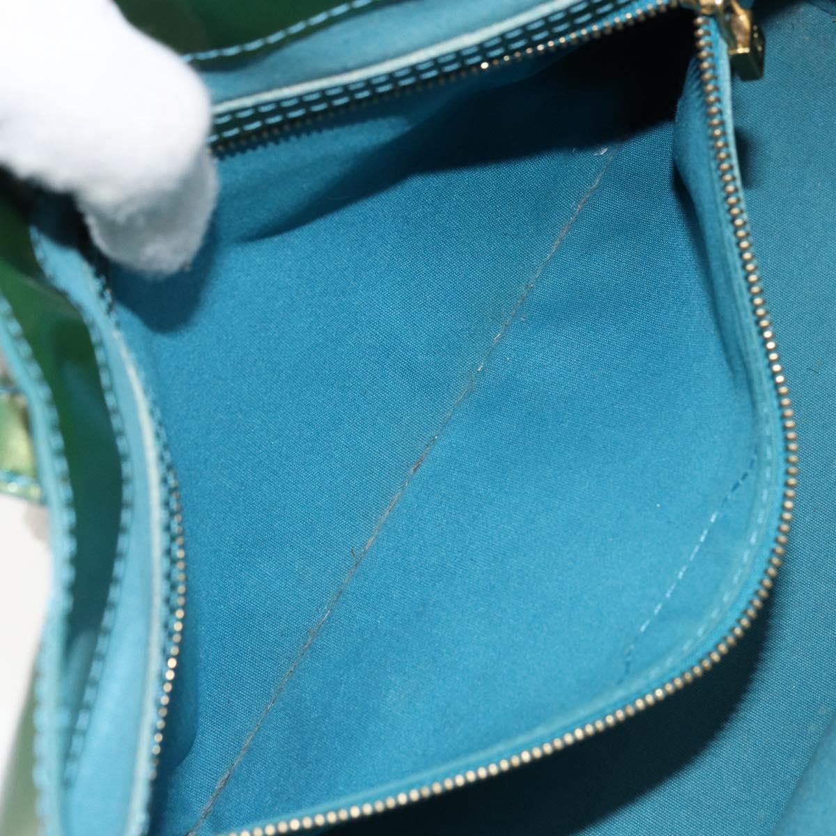 LOUIS VUITTON Vernis Wilshire PM Hand Bag Blue galatic M93646 LV Auth 172120