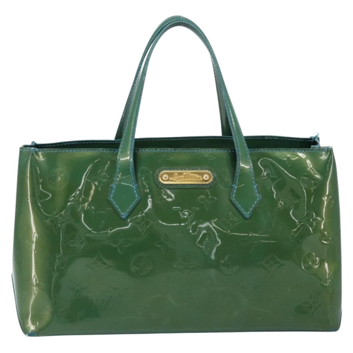 LOUIS VUITTON Vernis Wilshire PM Hand Bag Blue galatic M93646 LV Auth 172120