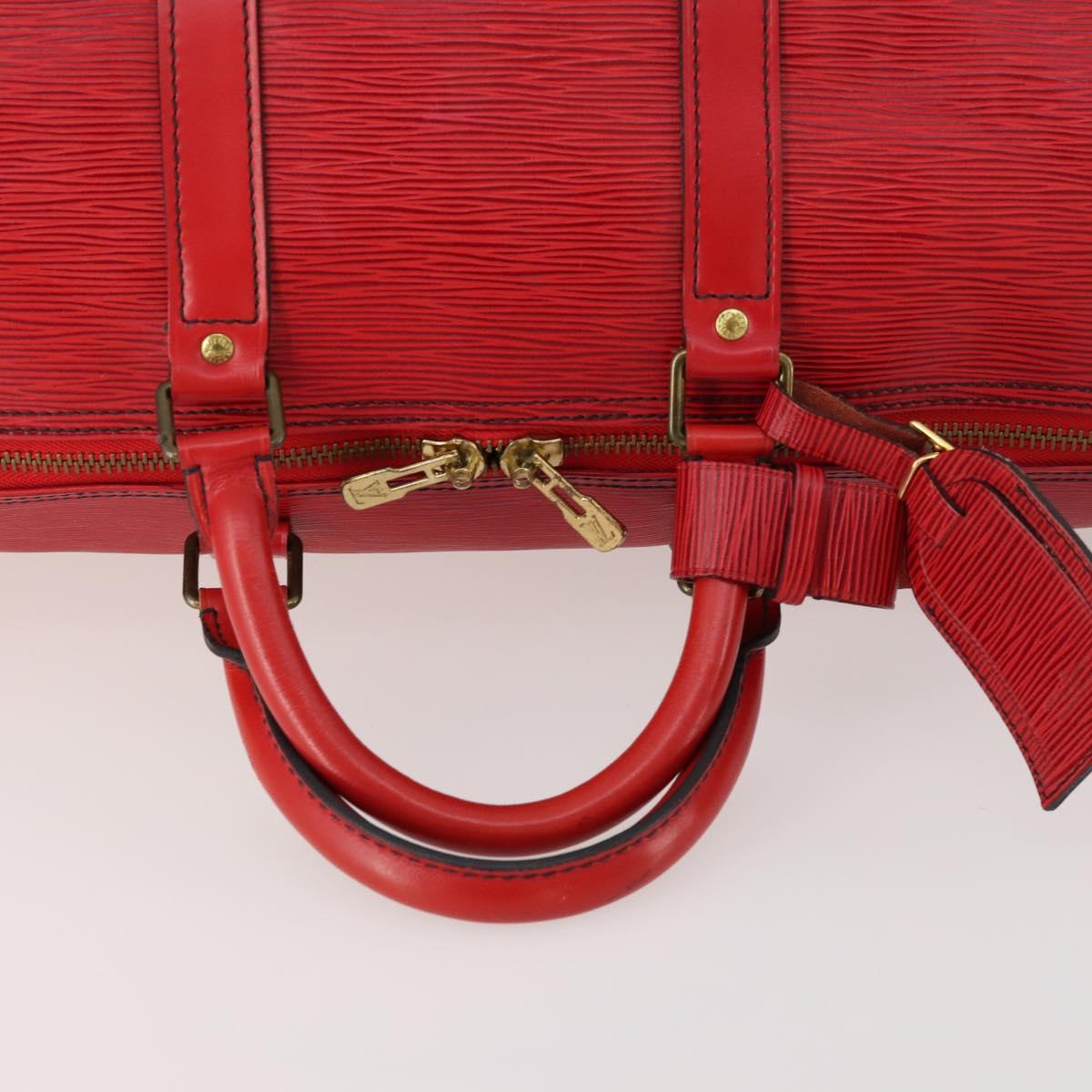 LOUIS VUITTON Epi Keepall 50 Boston Bag Vintage Red M42967 LV Auth 172126A