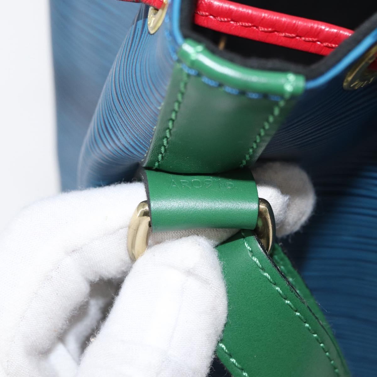 LOUIS VUITTON Epi Noe Shoulder Bag Tricolor Red Blue Green M44084 Auth 172128V