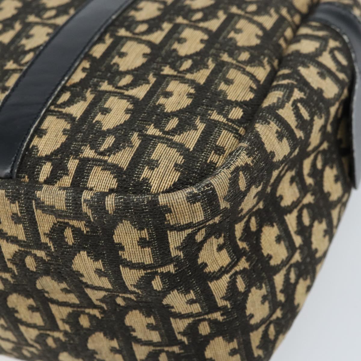 Christian Dior Trotter Canvas Hand Bag Black Gold Auth 172135