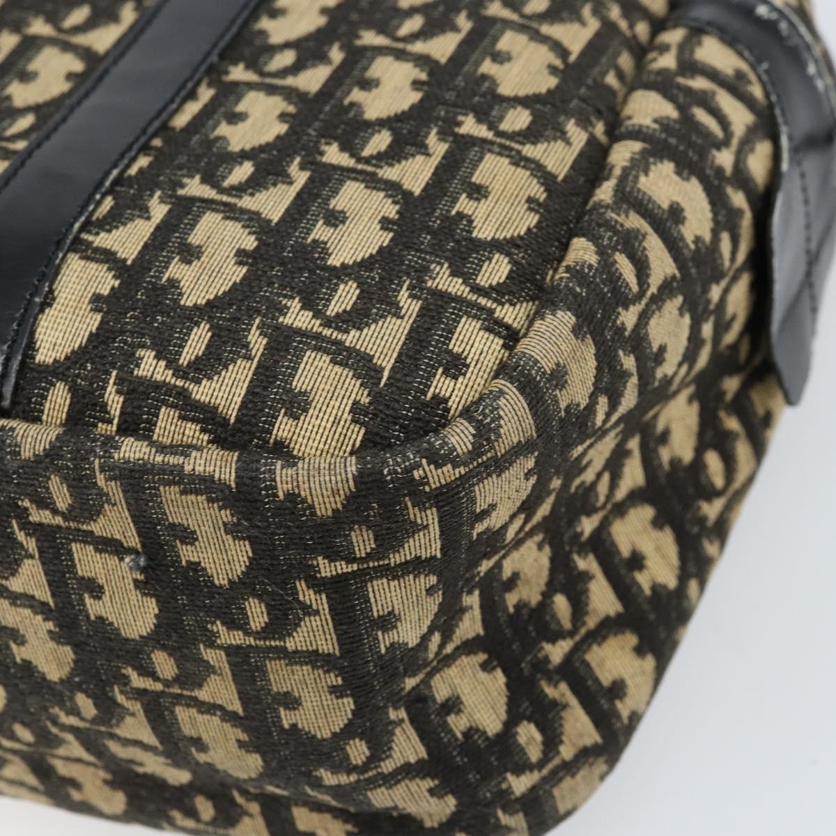 Christian Dior Trotter Canvas Hand Bag Black Gold Auth 172135