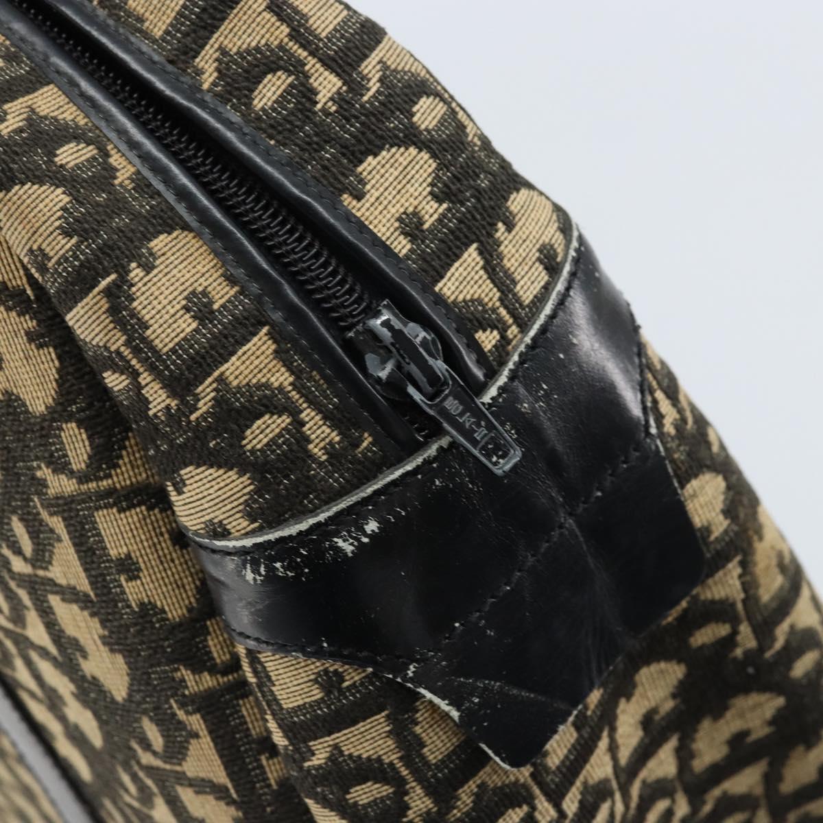 Christian Dior Trotter Canvas Hand Bag Black Gold Auth 172135