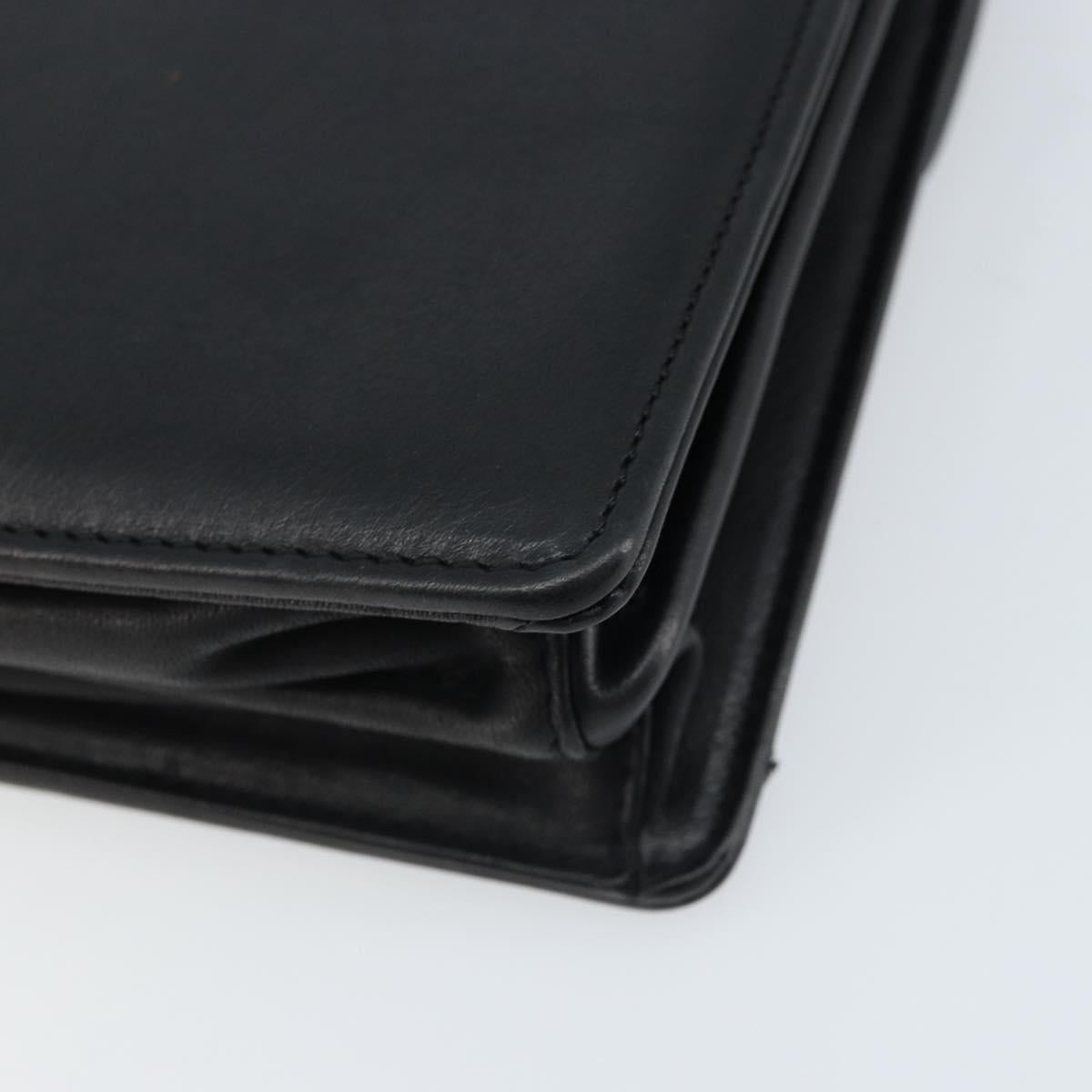 BALENCIAGA Clutch Bag Leather Black Gold Auth 172150