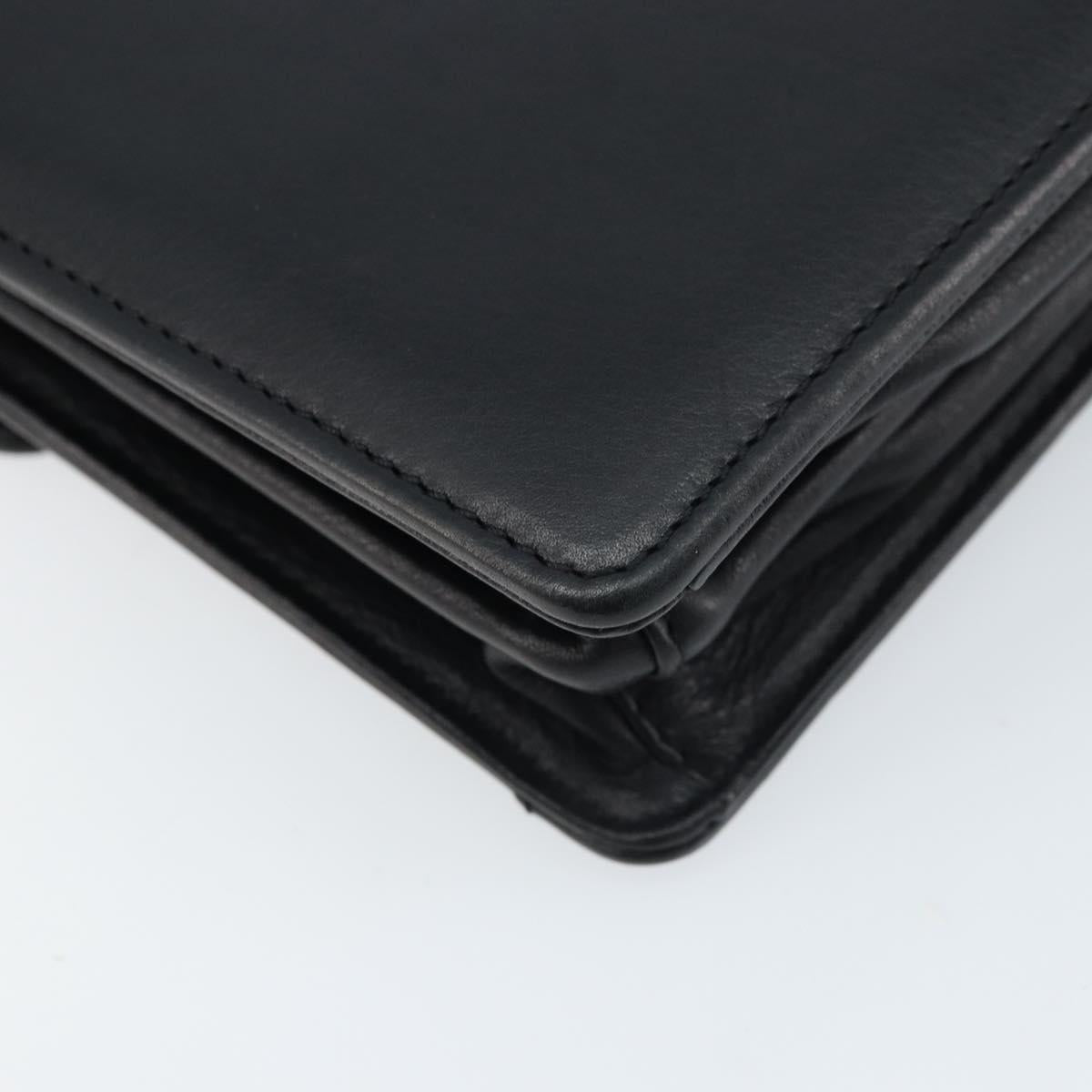 BALENCIAGA Clutch Bag Leather Black Gold Auth 172150