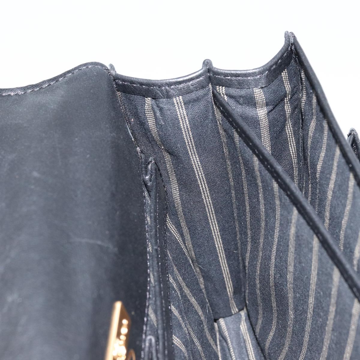 BALENCIAGA Clutch Bag Leather Black Gold Auth 172150