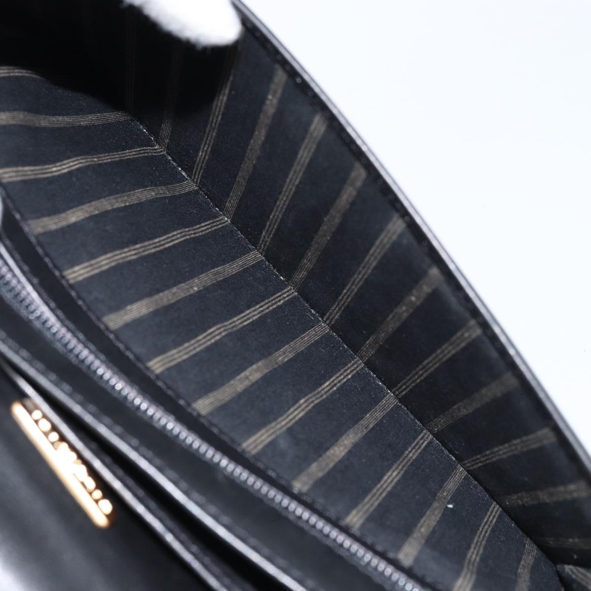 BALENCIAGA Clutch Bag Leather Black Gold Auth 172150