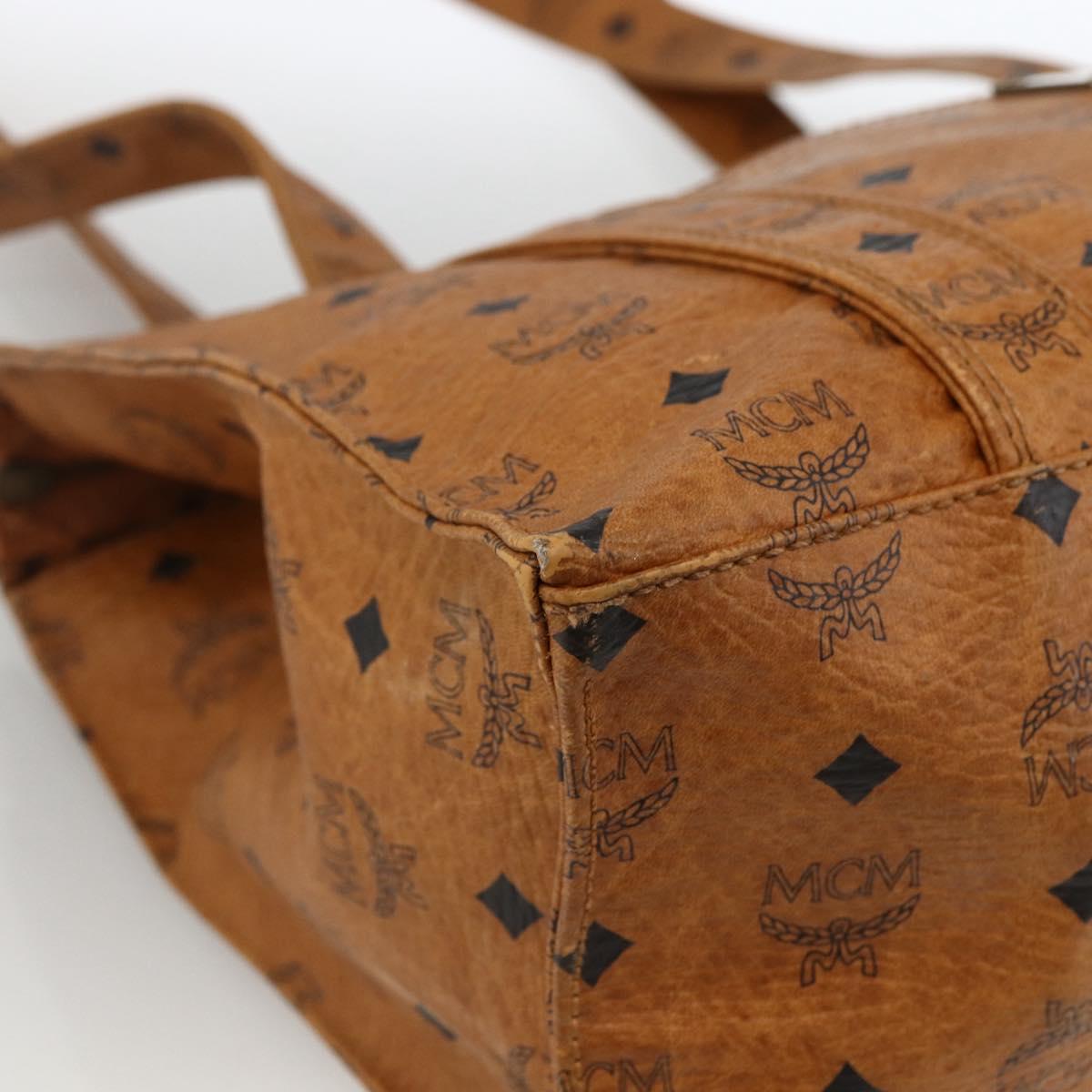 MCM Vicetos Logogram Shoulder Bag PVC Leather Brown Gold Auth 172151