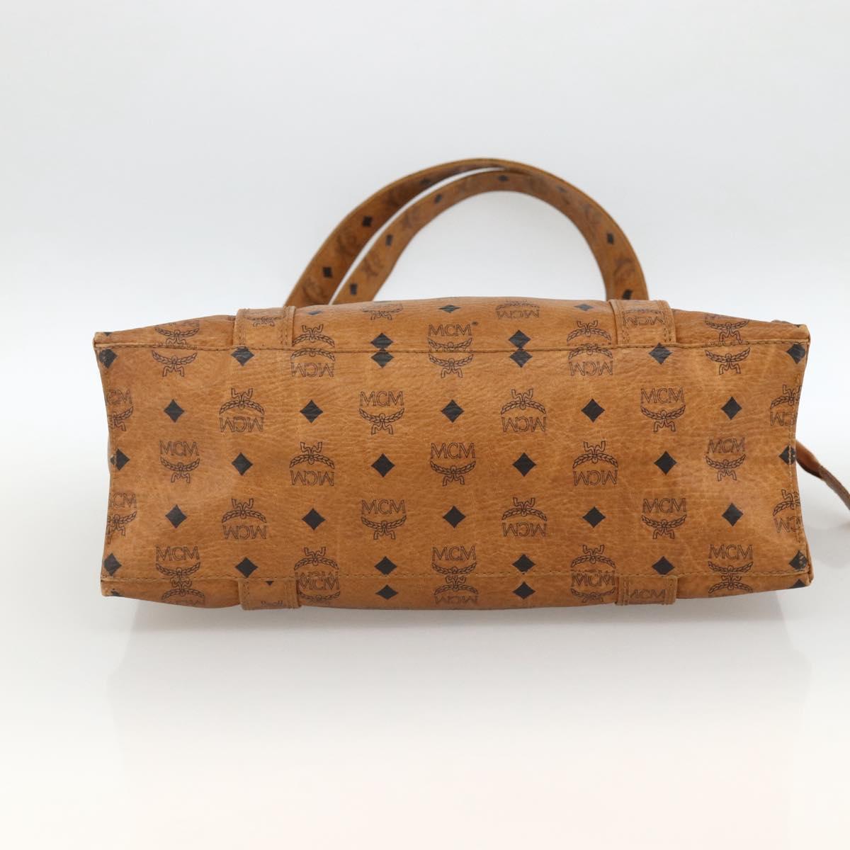 MCM Vicetos Logogram Shoulder Bag PVC Leather Brown Gold Auth 172151
