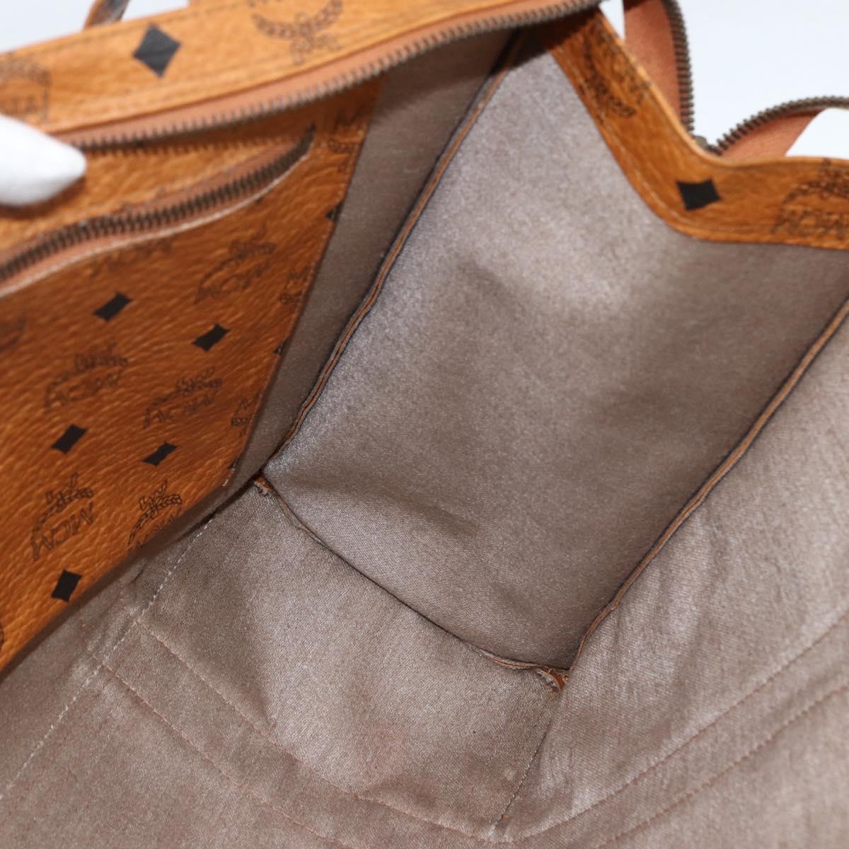 MCM Vicetos Logogram Shoulder Bag PVC Leather Brown Gold Auth 172152