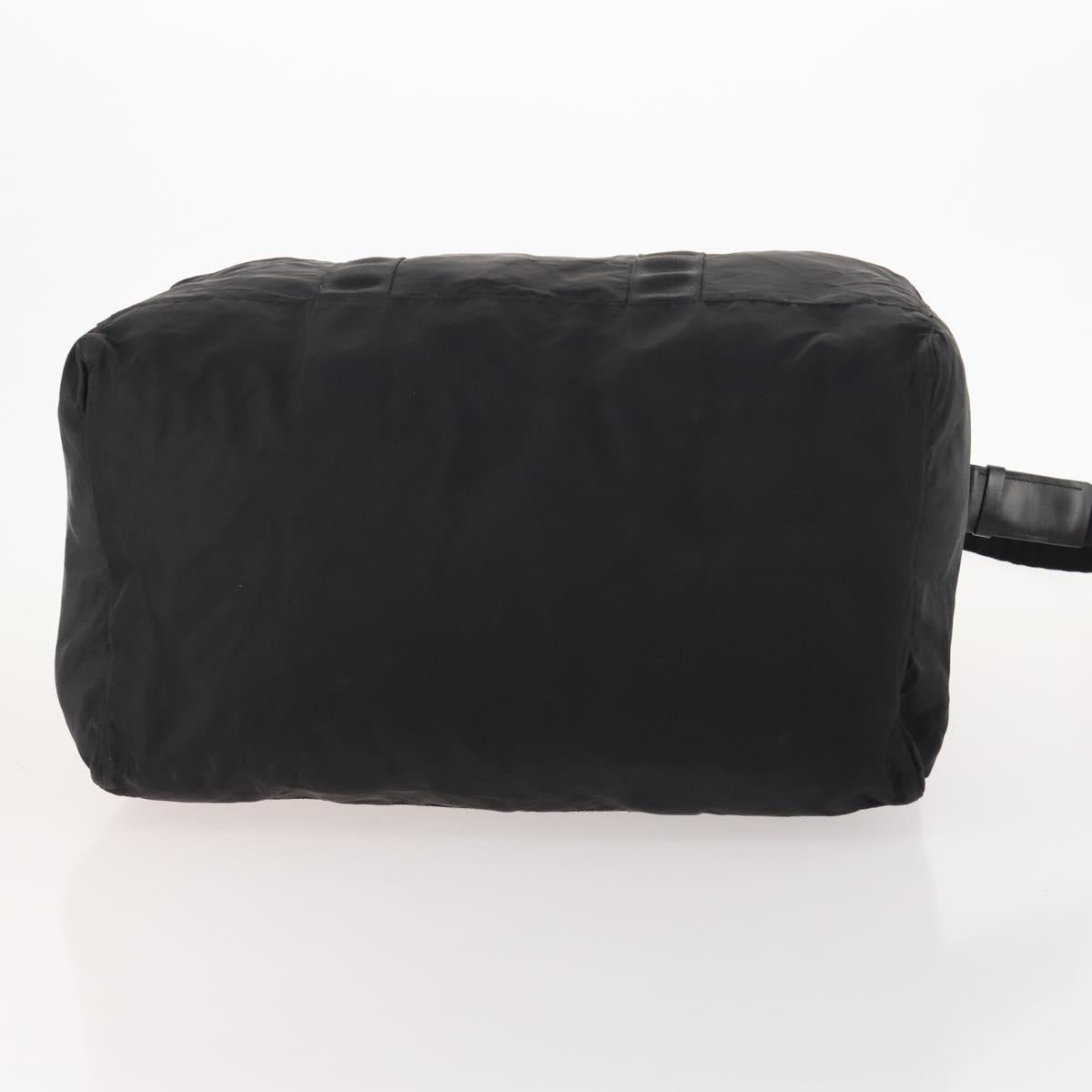 PRADA Boston Bag Nylon 2way Black Silver Auth 172154
