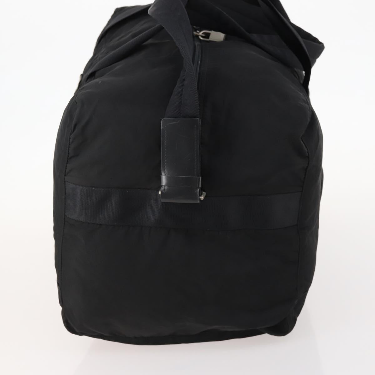 PRADA Boston Bag Nylon 2way Black Silver Auth 172154