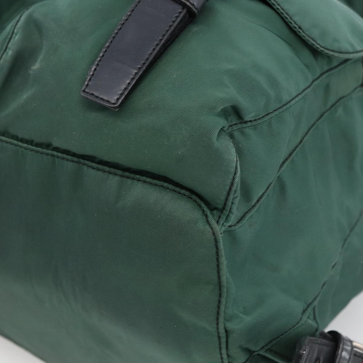 PRADA Backpack Nylon Green Silver Auth 172160
