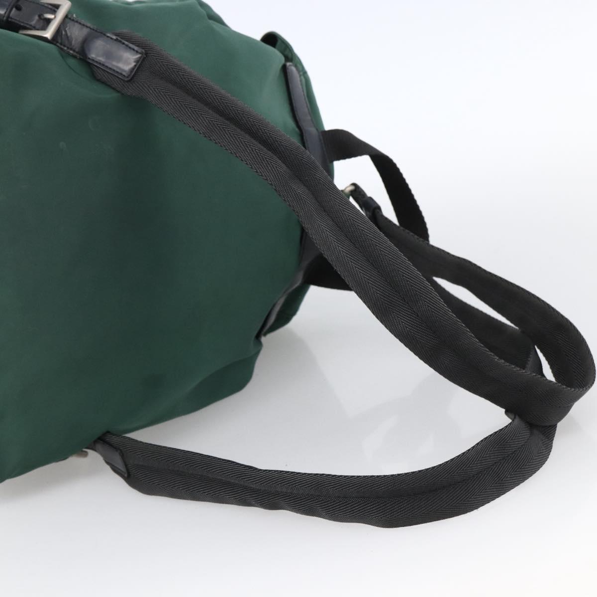 PRADA Backpack Nylon Green Silver Auth 172160