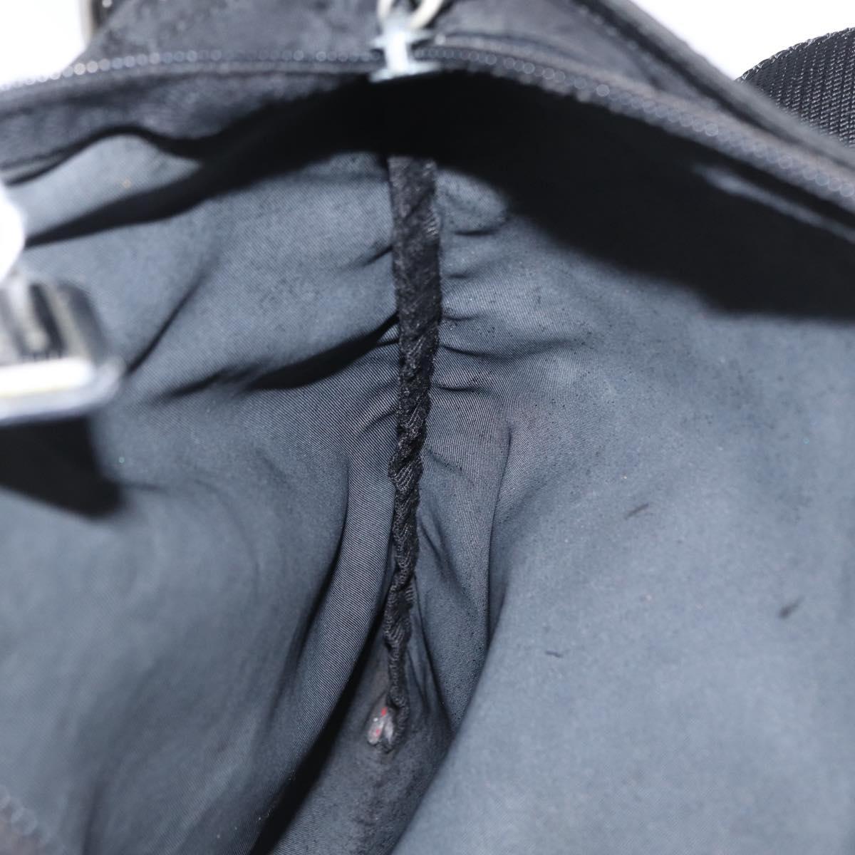 PRADA Shoulder Bag Nylon Silver Black Auth 172164A